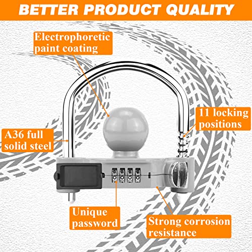 1 Pack Universal Hitch Lock with Combination Lock