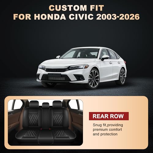 2 Front Car Seat Covers for Honda Civic 2003