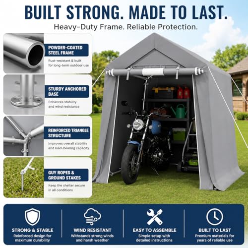 6x8 FT Outdoor Storage Shelter Shed Tent