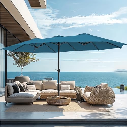 15ft Large Outdoor Patio Umbrella with Base Included