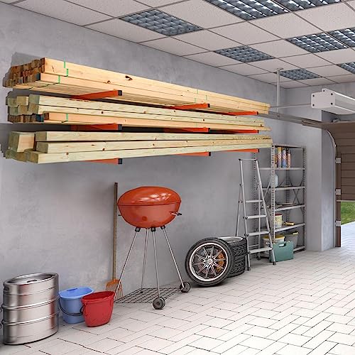 Wall Mount Wood Organizer and Lumber Storage Rack with 3