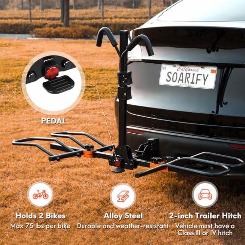 Platform 2 EBike Rack for Car Hitch Bike Rack for SUV RV Trucks Carrier Bicycle Car Racks 2 (2 Count)