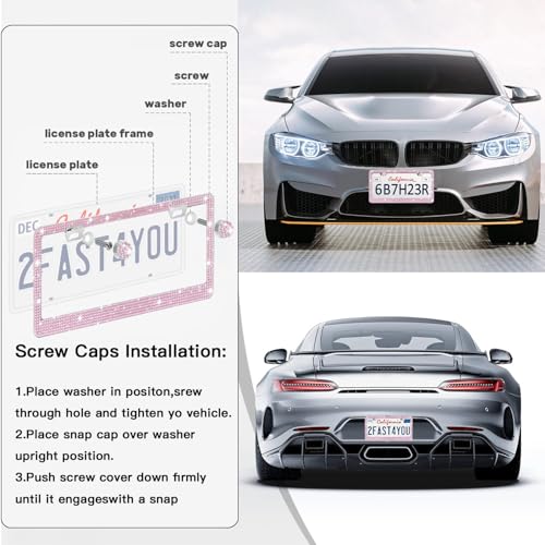 2 Pack License Plate Frames for Women