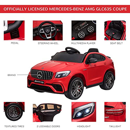 12V Toddler Ride On Car Mercedes Benz AMG GLC63S Coupe 2 Speed Red