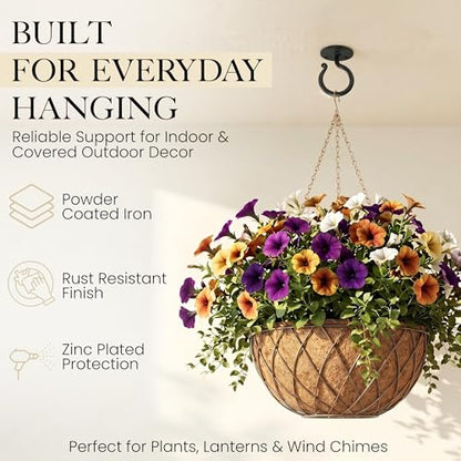 Plant Hangers Outdoor or Indoor Heavy Duty Wall Bracket Hooks (2 Count)