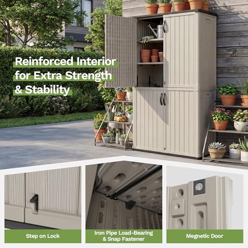 50 cu.ft Plastic Vertical Outdoor Storage Shed