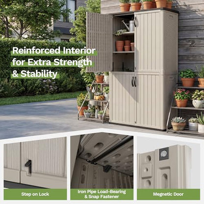 50 cu.ft Plastic Vertical Outdoor Storage Shed