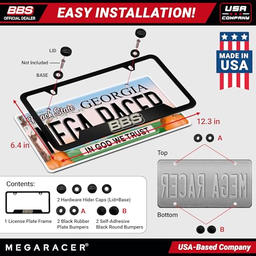 Authentic BBS Matte Black License Plate Frame
