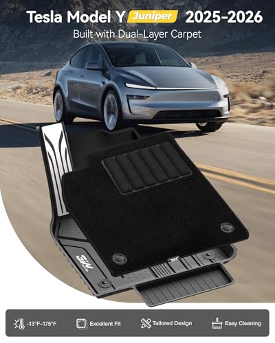 Tesla Model Y Juniper Metal Pedal Floor Mats with Carpets