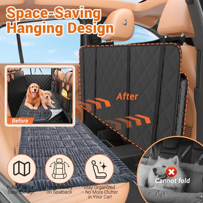Hard Bottom Car Seat Cover for Dog swith Removable Soft Blankets