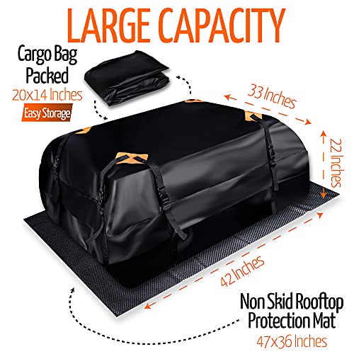Car Roof Cargo Bag Water Resistant with a Protective Anti Slip Mat