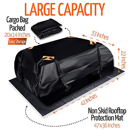 Car Roof Cargo Bag Water Resistant with a Protective Anti Slip Mat