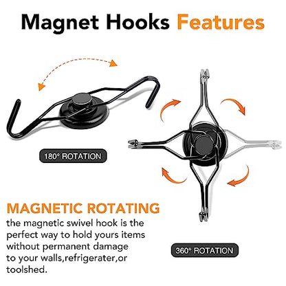 Magnetic Hooks 6 Pack 120Lbs Heavy Duty Neodymium Magnet Hook