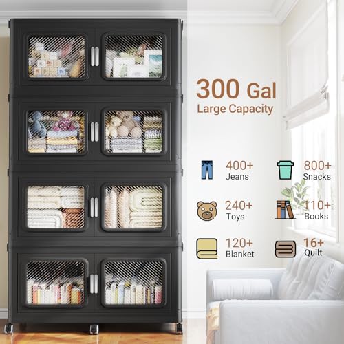 1200 Qt Extra Large Stackable Storage Bin with Lids (4 Count)