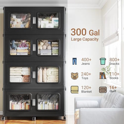 1200 Qt Extra Large Stackable Storage Bin with Lids (4 Count)