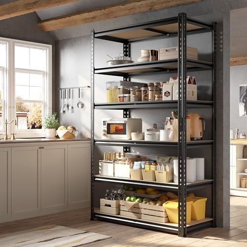 6 Tier 78" H Metal Shelving Adjustable Interlocking for Garage Warehouse
