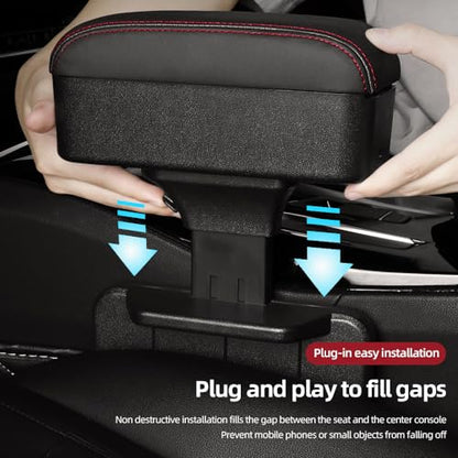 Car Armrest Box with Cup Holder Car Central Liftable Armres Storage Organizer Box Arm Rest