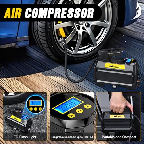Car Roadside Emergency Kit with Jumper Cables Air Compressor