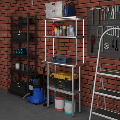 Stainless Steel Work Table Double Tier Overshelf