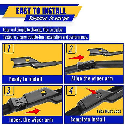 3 Wipers Fits Jeep Renegade 2015