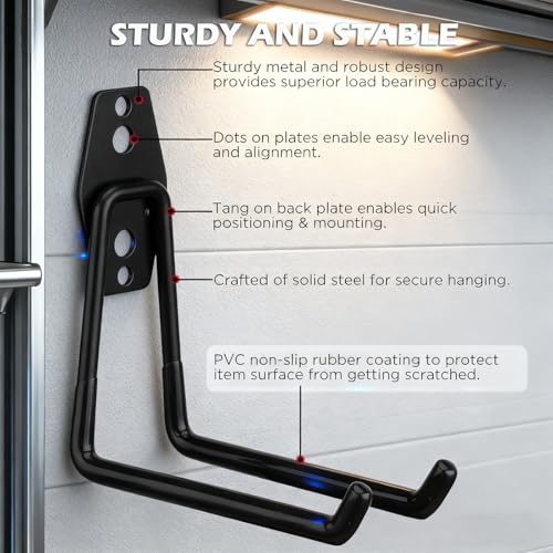 20 Pack Heavy Duty Garage Storage Hooks with Extension Cord Organizer (20 Count)