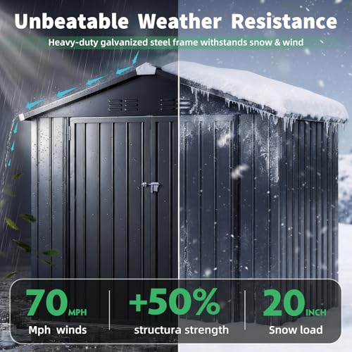 4' x 6' Outdoor Metal Storage Shed