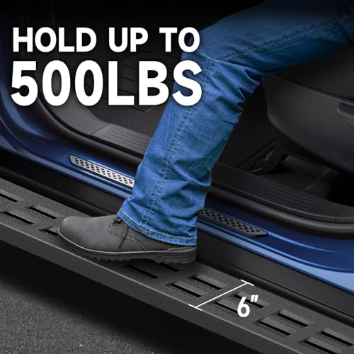 6'' Heavy Duty Carbon Steel Running Boards Side Steps Nerf Bars for 2019