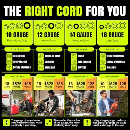 6ft Outdoor Indoor Extension Cord 12 (6 Foot)