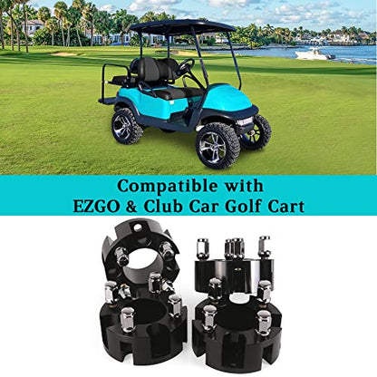 2 Inch Golf Cart Wheel Spacers Kit with Lug Nuts for Yamaha