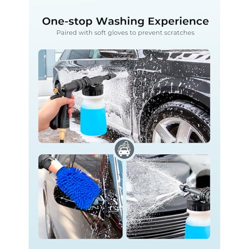 Car Wash Foam Gun + Microfiber Wash Mitt