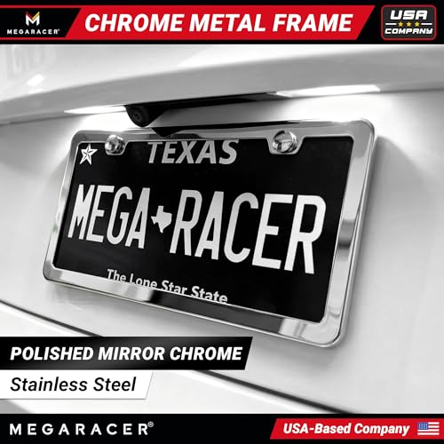 Polished Mirror Chrome Silver License Plate Frame