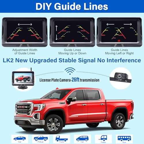 HD 1080P 5 inch Wireless Backup Camera for Truck
