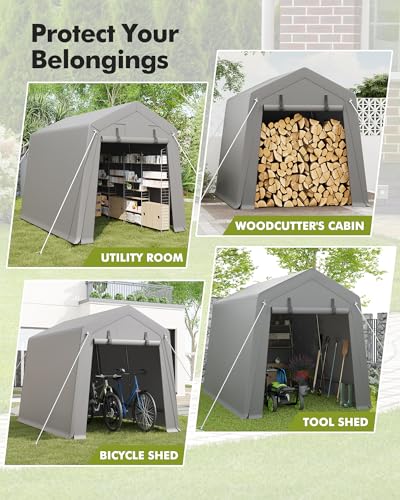 7 x 10 ft Carport Storage Shed