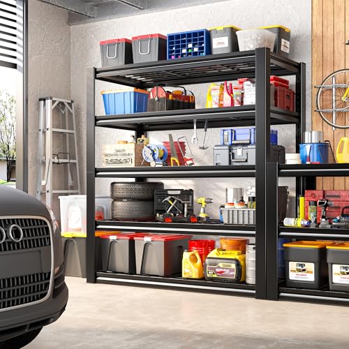 2 Pack Garage Shelving 3200 LBS Load Space Saving Storage Shelves (2 Count)