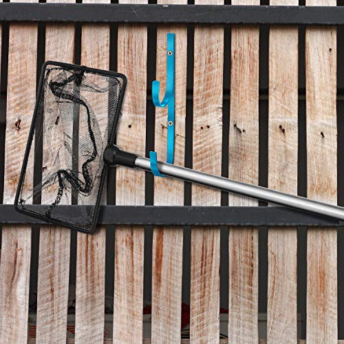 6 Pieces Pool Pole Hook Hanger Swimming Metal Brackets Pool Hook with 12 Pieces Screws for Telescopic Poles (6 Count)