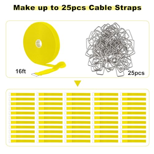 1"x16ft Hook and Loop Straps with 25 Metal Buckles