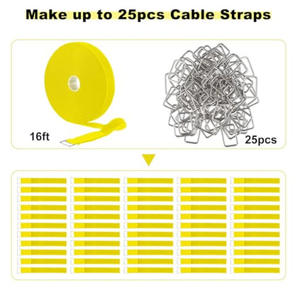 1"x16ft Hook and Loop Straps with 25 Metal Buckles