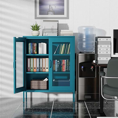 Metal Storage Cabinet with Mesh Doors