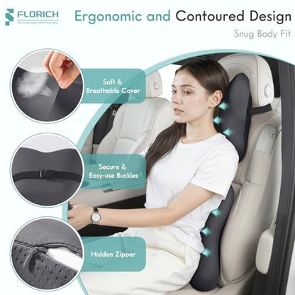 Car Lumbar Support Pillow and Neck Headrest Pillow for Office Chair