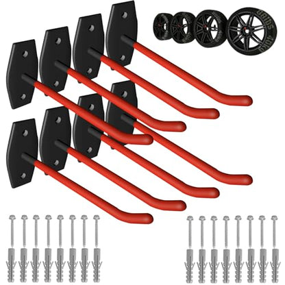 8 Pcs Wall Mount Garage Tires Hooks (8 Count)