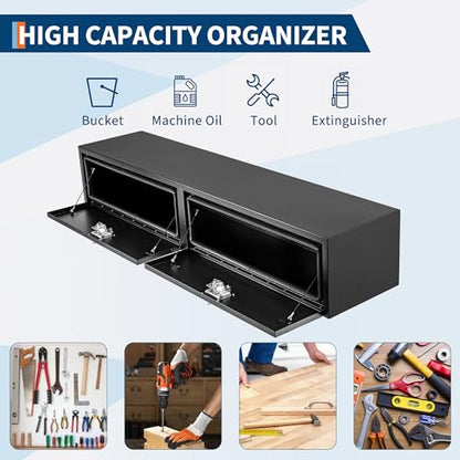 Black Steel Truck Bed Tool Box