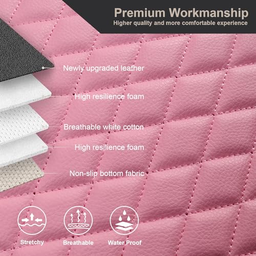 Pu Leather Car Seat Bottom Covers Protectors Include 1 Pair Front Driver Seat Pad Mat and 1 Rear Bench Cover Universal Fit 90% Vehicles