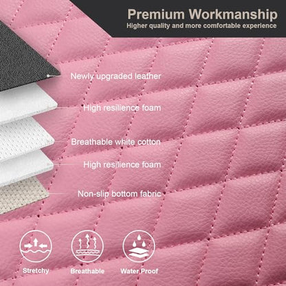 Pu Leather Car Seat Bottom Covers Protectors Include 1 Pair Front Driver Seat Pad Mat and 1 Rear Bench Cover Universal Fit 90% Vehicles