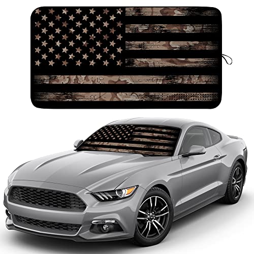 Camoflage American Flag Windshield Sun Shade