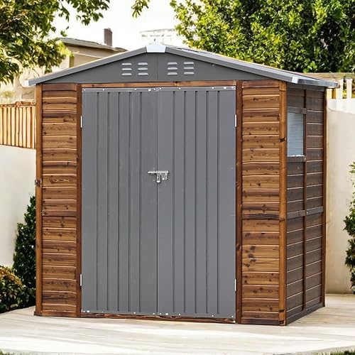 6x4 FT Outdoor Storage Shed with Windows