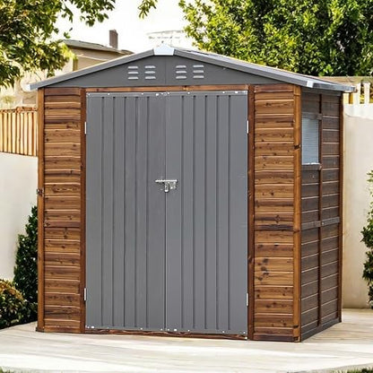 6x4 FT Outdoor Storage Shed with Windows