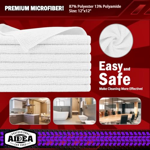 White Microfiber Cleaning Cloth 50PK (50 Count)
