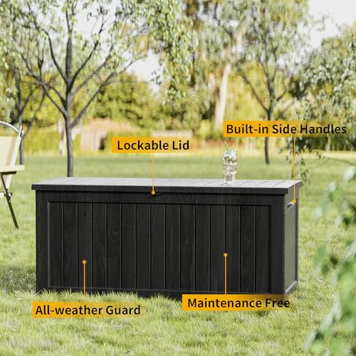 270 Gallon Outdoor Storage Box Patio Deck Box Waterproof