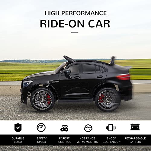 12V Toddler Ride On Car Mercedes Benz AMG GLC63S Coupe 2 Speed Black