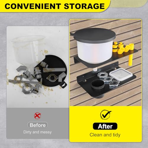 Coolant Funnel Kit Holder Wall Mount Rack with 2 Drip Cups
